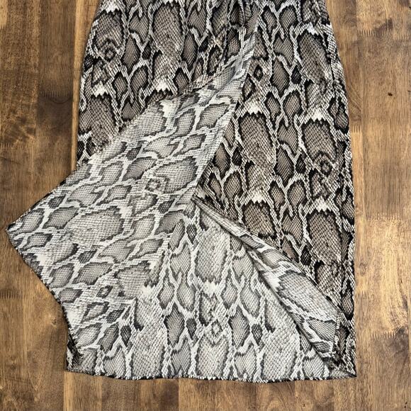 AFRM Skirt Snakeskin Print Wrap Midi Tie Edgy Bold Glam Punk Women’s Size Small - Picture 7 of 10